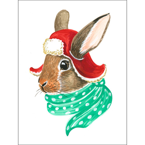 Holiday - Cozy Rabbit Stretched Canvas Wall Art