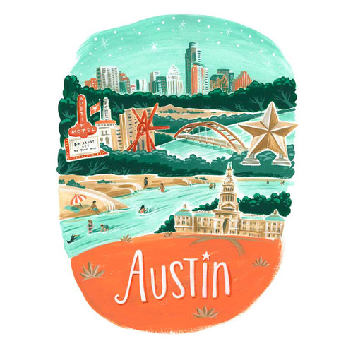 City Pride - Austin Stretched Canvas Wall Art