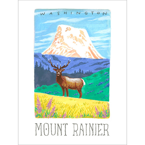 National Parks - Mount Rainier Stretched Canvas Wall Art
