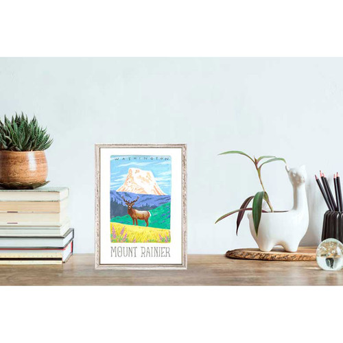 National Parks - Mount Rainier Mini Framed Canvas
