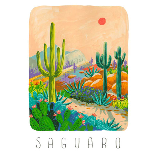 National Parks - Saguaro Stretched Canvas Wall Art