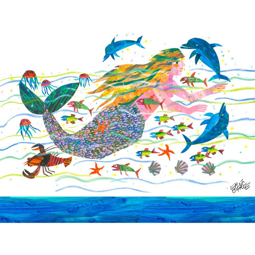 Eric Carle's Mermaid Stretched Canvas Wall Art