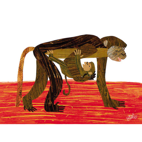 Eric Carle's Monkey Mother Stretched Canvas Wall Art