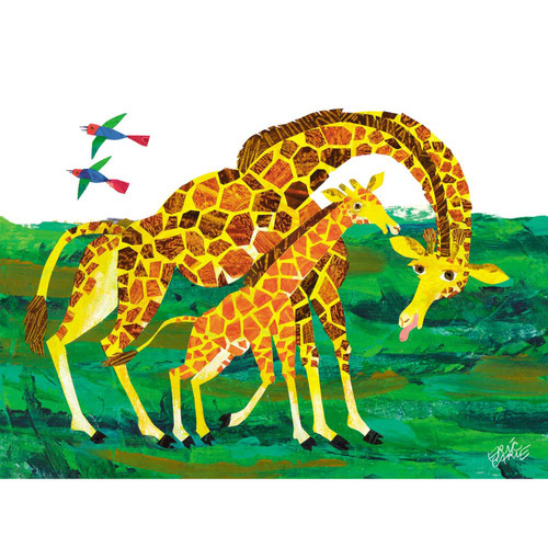 Eric Carle's Giraffe Mother Stretched Canvas Wall Art