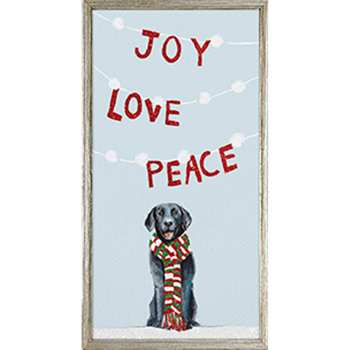 Holiday - Joy Love Peace Embellished Mini Framed Canvas