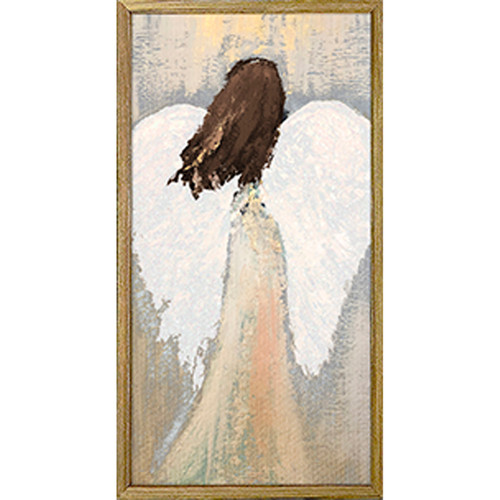 Holiday - Angel Brunette Embellished Mini Framed Canvas