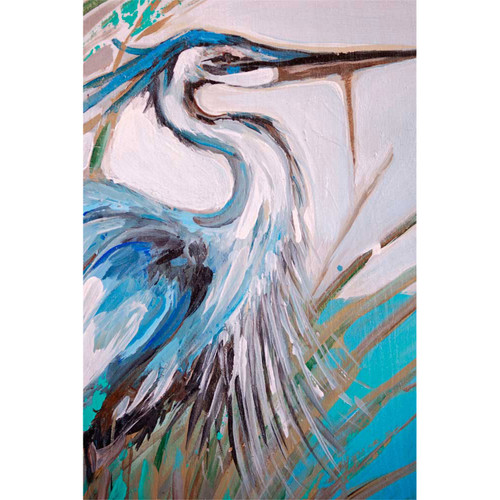 Blue Heron 3 Stretched Canvas Wall Art