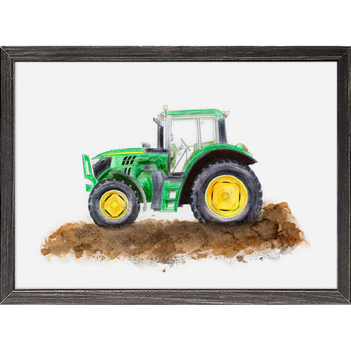 Construction Vehicles - Tractor Mini Framed Canvas