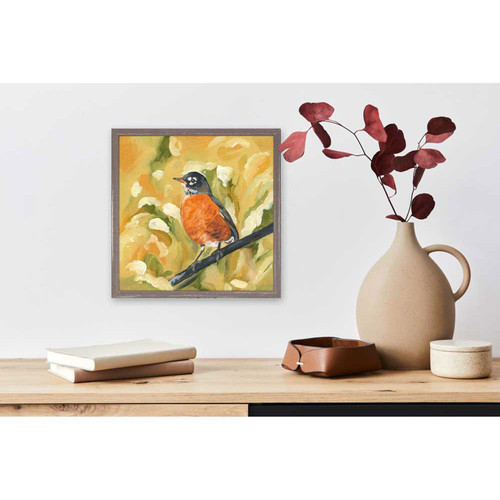 Avian Spotlight - Robin Mini Framed Canvas