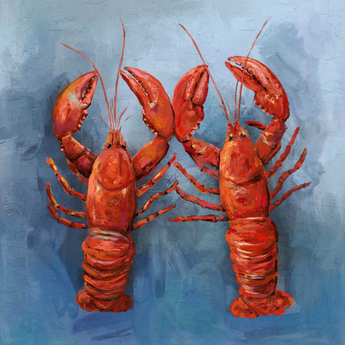 Coastal Locals - Lobster Pair Stretched Canvas Wall Art