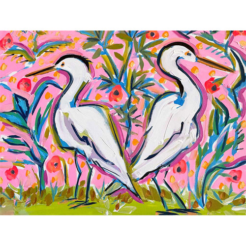 Egrets Joy Stretched Canvas Wall Art