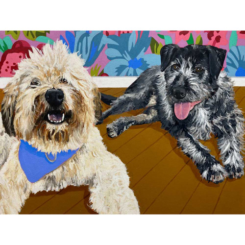 Dog Tales - Monty & Socks Stretched Canvas Wall Art