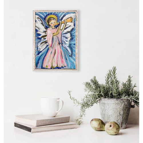 Holiday - Angel And Trumpet Mini Framed Canvas
