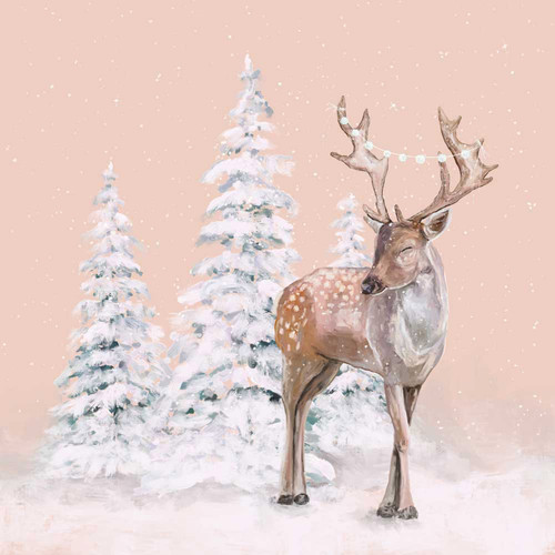Holiday - Hot Cocoa Deer Stretched Canvas Wall Art
