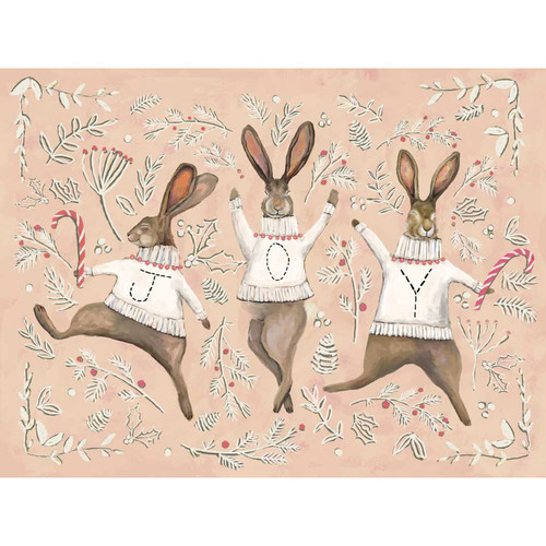 Holiday - Joyful Buns Stretched Canvas Wall Art