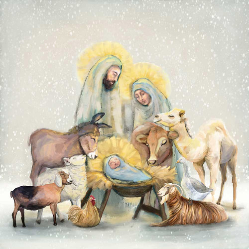 Holiday - Nativity Light Sky Stretched Canvas Wall Art