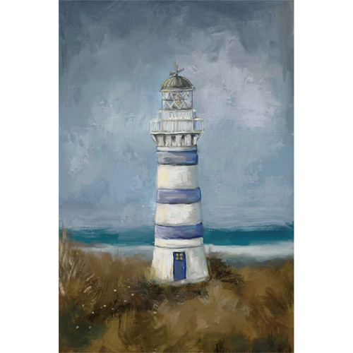 New England Lighthouse Stretched Canvas Wall Art