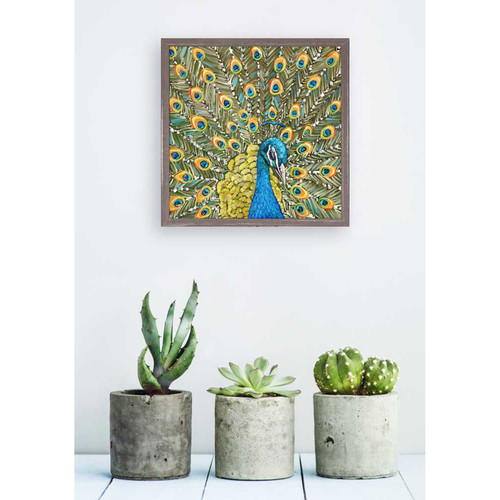 Peaceful Peacock Mini Framed Canvas