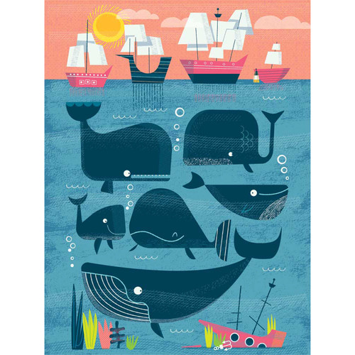 Whale Watch Stretched Canvas Wall Art