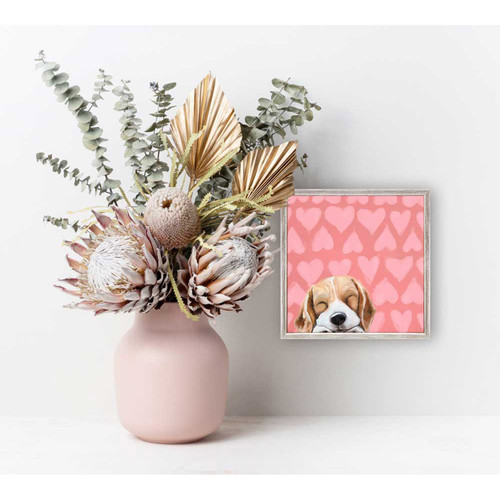 Valentine Pup Mini Framed Canvas