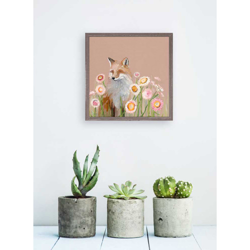 Wildflower Fox Mini Framed Canvas