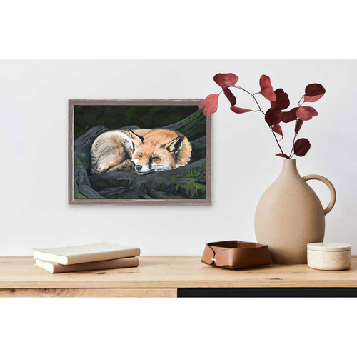 Woodland Life - Sleeping Fox Mini Framed Canvas