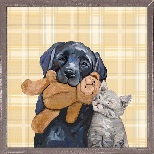 Best Buddies Yellow Mini Framed Canvas