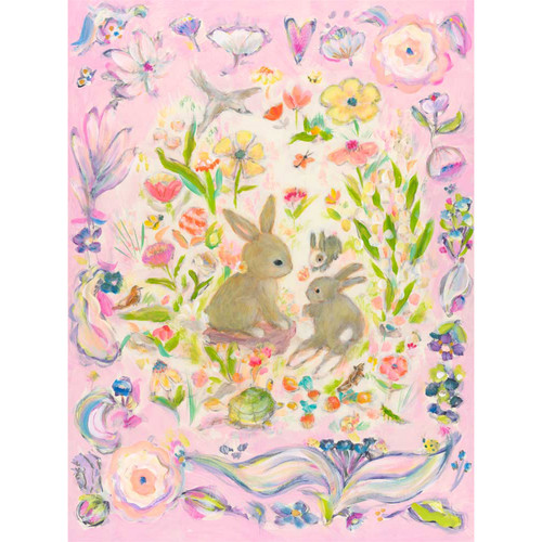 Bunny World Stretched Canvas Wall Art