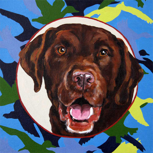 Charlie The Chocolate Lab Stretched Canvas Wall Art