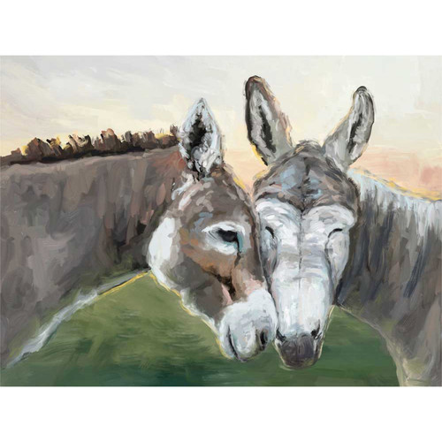 Donkey Besties Stretched Canvas Wall Art