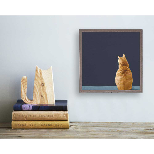 Feline Friends - Pondering Orange Tabby Mini Framed Canvas