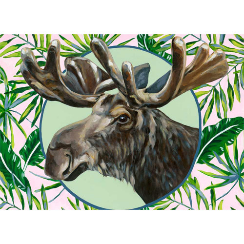 Manfred The Moose Stretched Canvas Wall Art