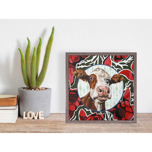 Mandy The Cow Mini Framed Canvas