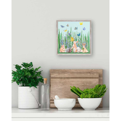 Springtime Bunnies Mini Framed Canvas