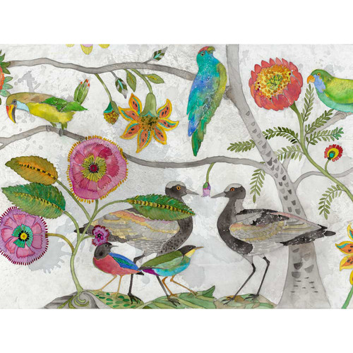 Tropical Birds - Full Color - 2 Stretched Canvas Wall Art