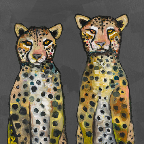 Two Wild Cheetahs Stretched Canvas Wall Art