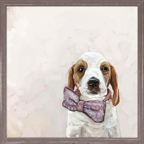 Best Friend - Baby Beagle In A Bowtie Mini Framed Canvas