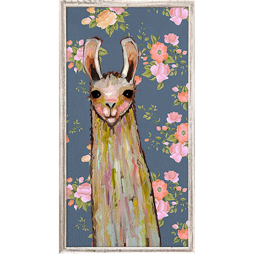 Baby Llama - Floral Mini Framed Canvas