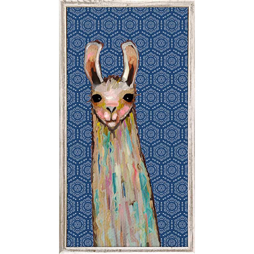 Baby Llama On Bohemian Pattern Mini Framed Canvas