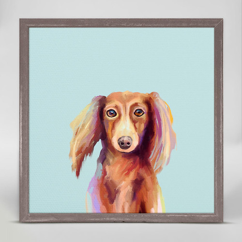 Best Friend - Longhaired Dachshund Mini Framed Canvas