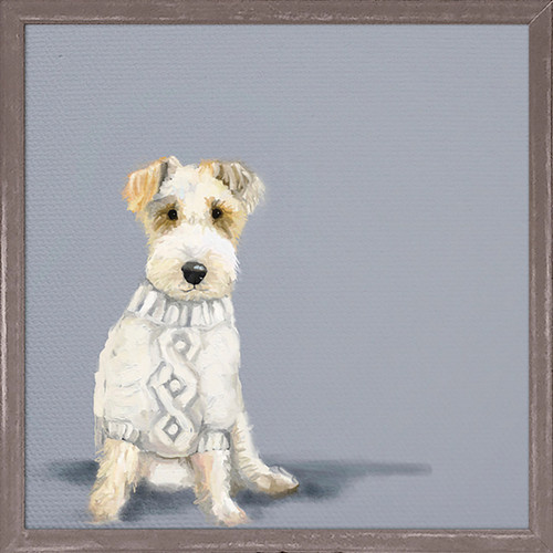 Best Friend - Dog In Sweater Mini Framed Canvas