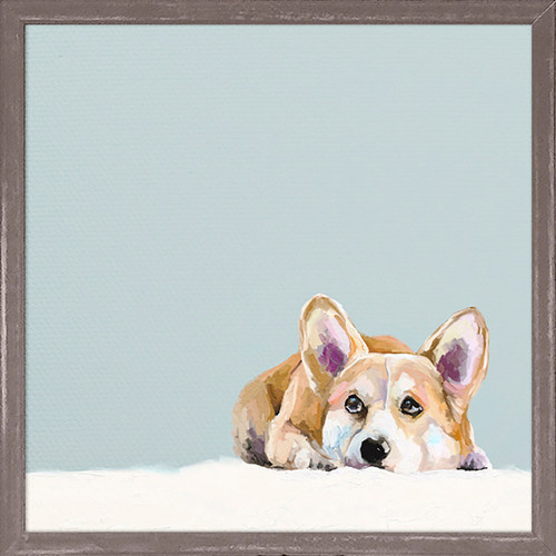 Best Friend - Contemplative Corgi Mini Framed Canvas