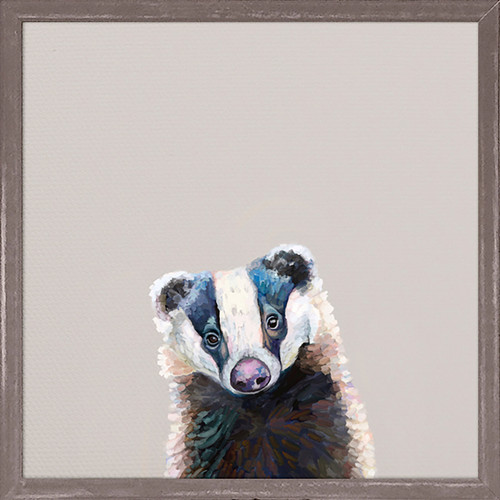 Bemused Badger Mini Framed Canvas