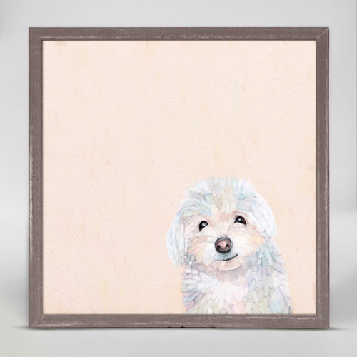 Best Friend - Small White Dog Mini Framed Canvas