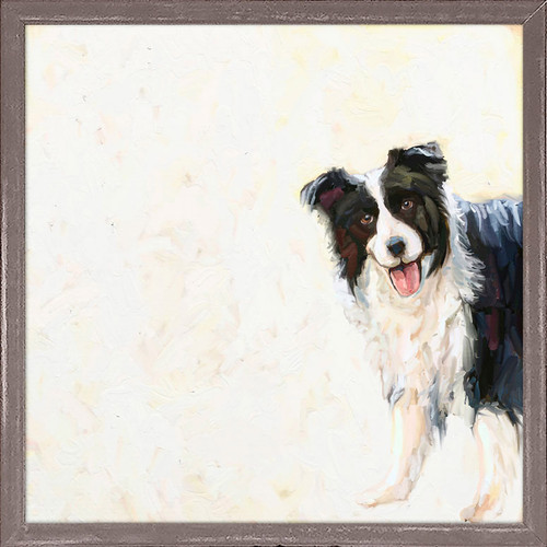 Best Friend - Peeking Border Collie Mini Framed Canvas