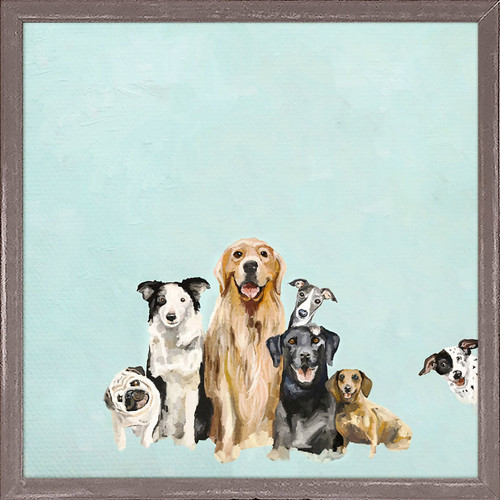 Best Friends - Puppy Pack - Aqua Mini Framed Canvas