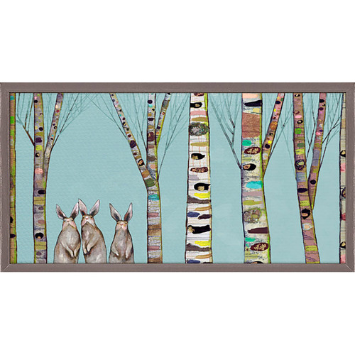 Bunnies In The Woods Mini Framed Canvas