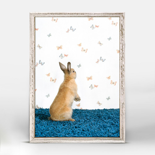 Bunny & Butterflies Mini Framed Canvas