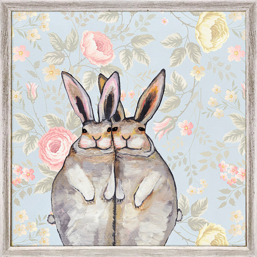 Bunny Friends - Floral Mini Framed Canvas