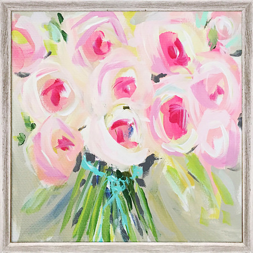 Bouquet of Pink Mini Framed Canvas